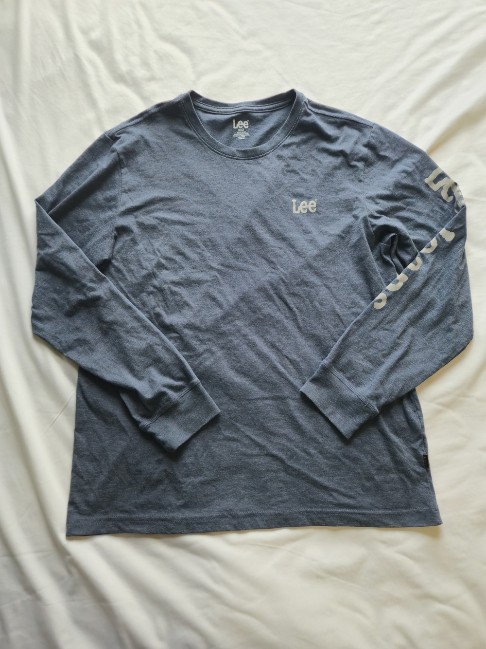 Lee Long Sleeve Crewneck Tee in Slate Blue